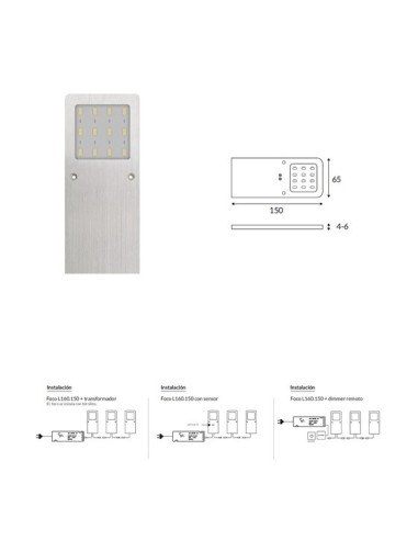 Kit foco luz led lumens + transformador para armario cocina